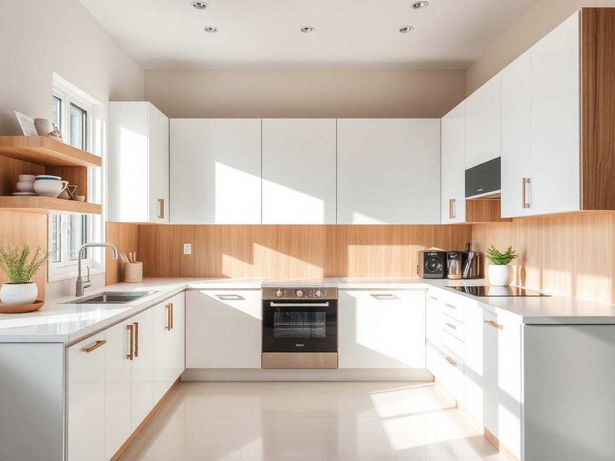 A spotless modern kitchen after a professional demo cleaning visit